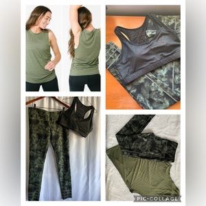 Bundled Activewear 3 pieces - Top & Black bomber ZYIA, leggings brand unknown.